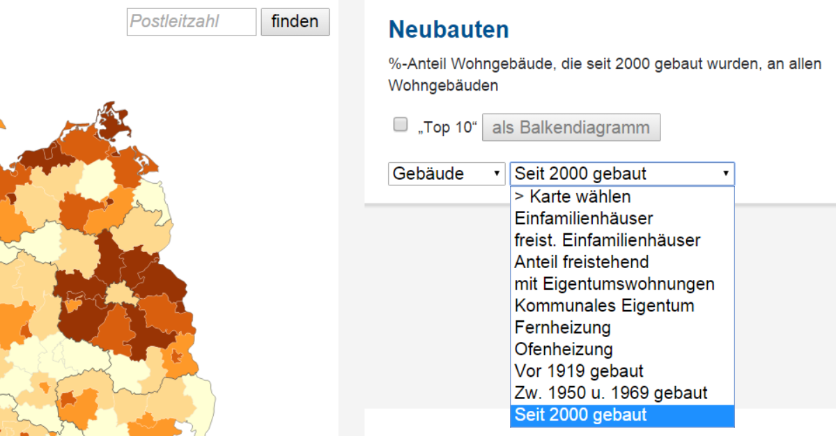 Für die hier gezeigten Karten werden die Klassengrenzen mit dem Algorithmus „Jenks Natural Breaks“ bestimmt. Dadurch wird gewährleistet, dass gleich eingefärbte Gebiete möglichst ähnliche Werte aufweisen und sich von anders eingefärbten Gebieten stark unterscheiden.